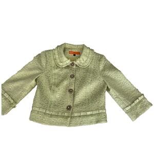 Vintage Cynthia Steffe Brocade Floral Short Cropped Suit Jacket Sz 2